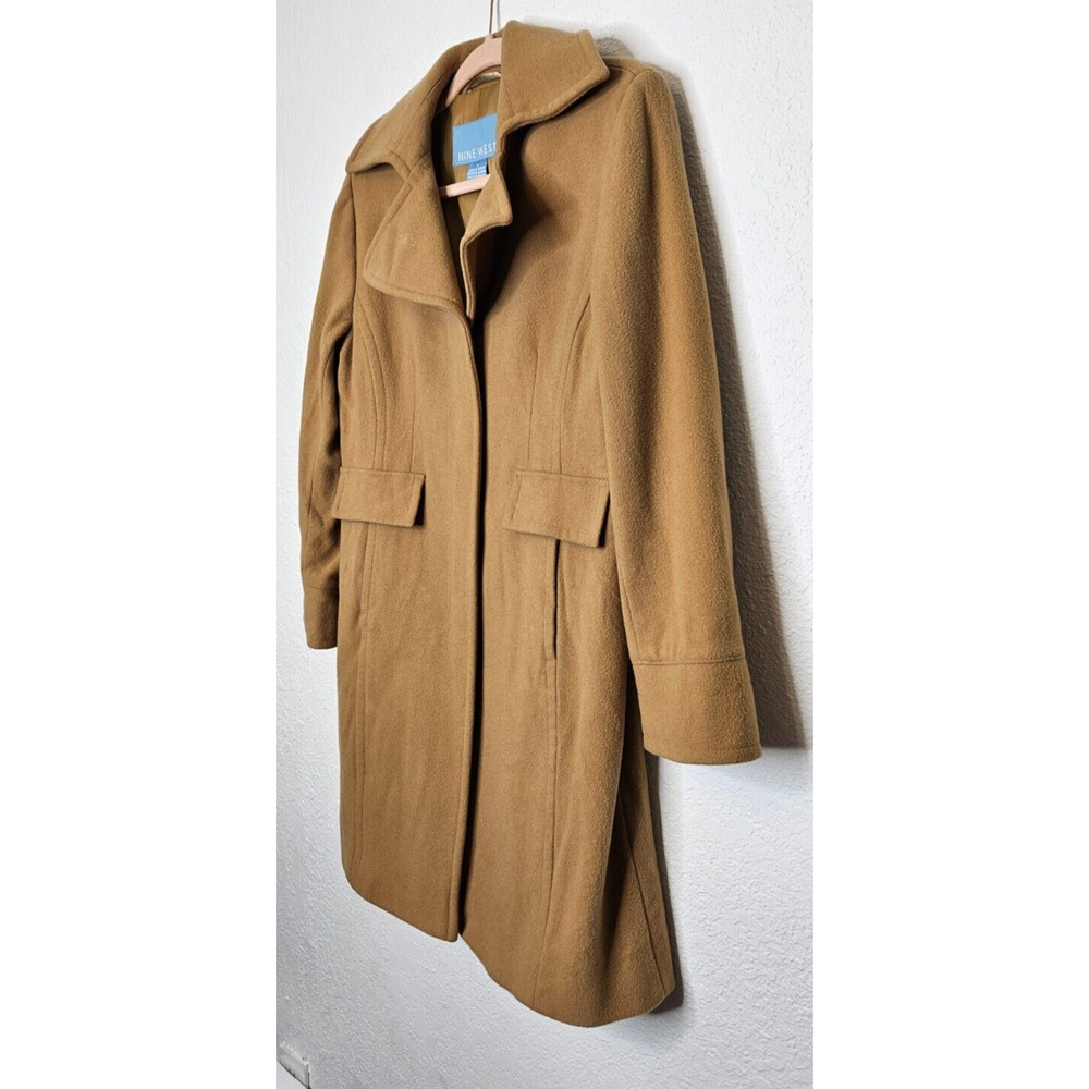 Nine West Camel Brown Wool Blend Pea Coat - Picture 2 of 16